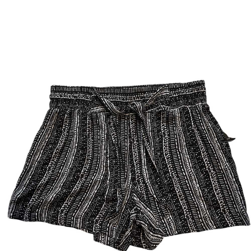 Robert Louis High Waist Black and White Striped Shorts
